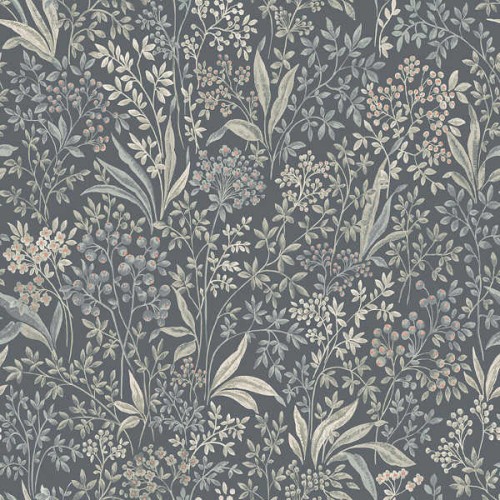 tapeta w gęste liście i kwiaty Boras Tapeter Vårt Arkiv Nocturne 2024