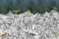 fototapeta R16992 Rebel Walls Well-Being Dinosaur Mountain Nightfall