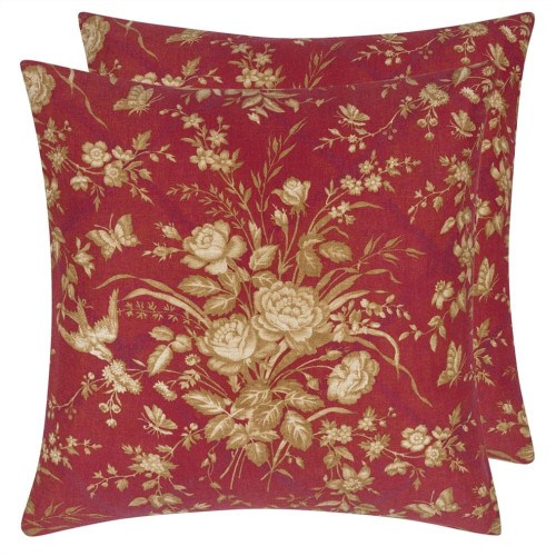 CCRL8021 Poduszka w kwiaty Ralph Lauren Eliza Floral Sunbaked Red Cushion
