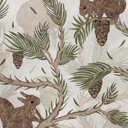 tapeta w wiewiórki Rebel Walls Dreamland R17983 Squirrel Mountain Sand