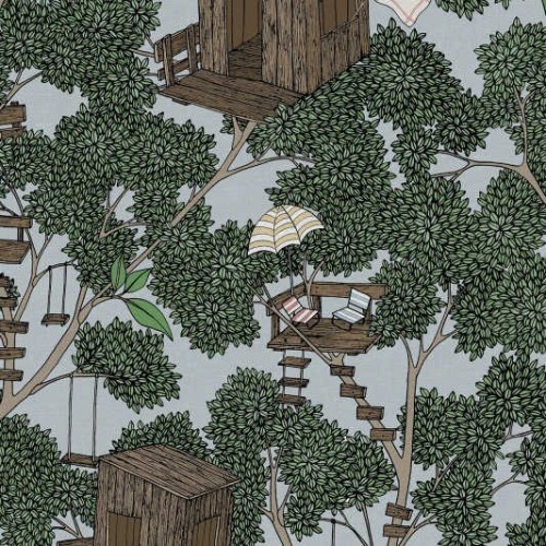 tapeta domek na drzewie Rebel Walls Dreamland R18014 Treehouse Summer