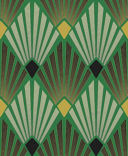 tapeta geometryczna w stylu Art Deco Diego Viridis Havana HAV403 Khroma