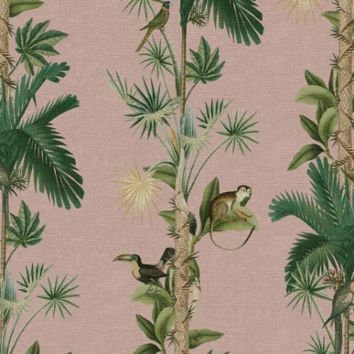 tapeta w małpy Rebel Walls Dreamland R18104 Monkey Island Pink