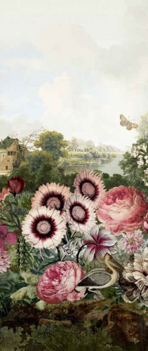 mural w kwiaty DGKEN2011 Sissinghurst Claret Khroma Wall Designs II