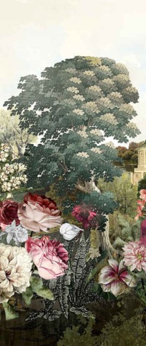 mural w kwiaty DGKEN2012 Sissinghurst Claret Khroma Wall Designs II