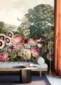 mural w kwiaty Sissinghurst Claret Khroma Wall Designs II