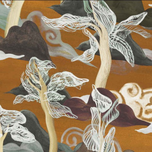 tapeta wzgórza i drzewa Saranda 11541 Arte Alaya