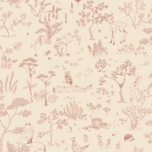 Tapeta leśne zwierzątka Sandberg S10641 Hollie Terracotta Familjen