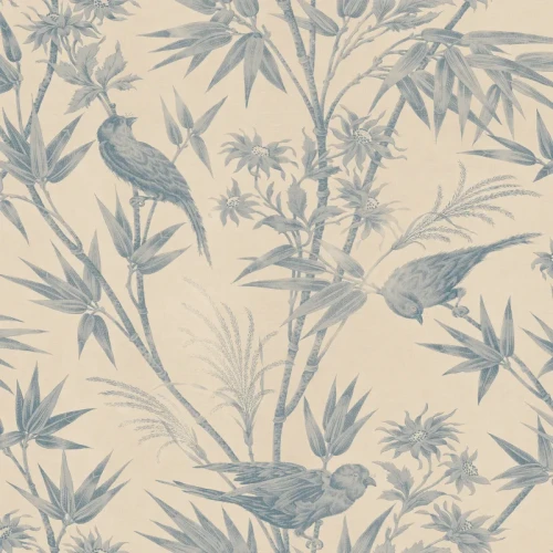 Tapeta ptaki Sandberg S10621 Celeste Indigo Blue Familjen