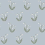 Tapeta kwiaty konwalii Sandberg S10634 Lilly Light Blue Familjen