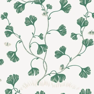 Tapeta liście miłorzębu Sandberg S10617 Ebba Green Familjen