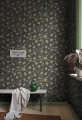 Tapeta liście miłorzębu Sandberg S10619 Ebba Charcoal Familjen
