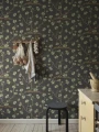 Tapeta liście miłorzębu Sandberg S10619 Ebba Charcoal Familjen