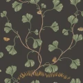 Tapeta liście miłorzębu Sandberg S10619 Ebba Charcoal Familjen