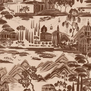 Tapeta jezioro S10690 Lake Como Brown Villa Como Sandberg