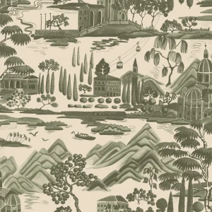 Tapeta jezioro S10689 Lake Como Forest Green Villa Como Sandberg