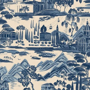Tapeta jezioro S10688 Lake Como Blue Villa Como Sandberg
