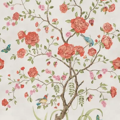 Fototapeta chinoiserie kwiaty i ptaki R21648 Rebel Walls
