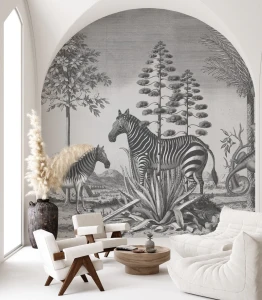 Fototapeta zebry Zebra on agave wallcolors