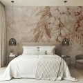 Tapeta gałęzie glicynii Wall Art Wisteria Beige