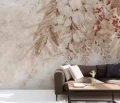 Tapeta gałęzie glicynii Wall Art Wisteria Beige