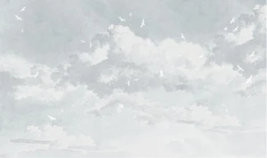 Tapeta niebo Wall Art White Birds