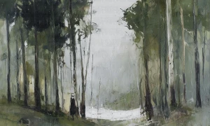 Tapeta malarski las Wall Art Tren