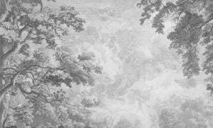 Tapeta rycina pejzażowa Wall Art Sanctuary Grey