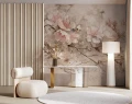 Tapeta kwiaty japońskiej wiśni Wall Art Sakura Beige