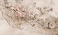Tapeta kwiaty japońskiej wiśni Wall Art Sakura Beige