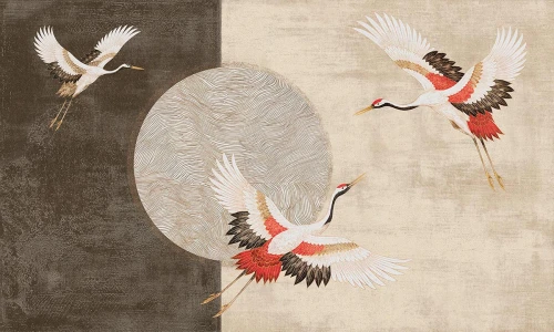 Tapeta japońska Wall Art Modern Tsuru