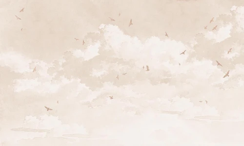 Tapeta ptaki na niebie Wall Art Golden Birds