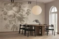 Tapeta kwiaty vintage Wall Art Boudoir Greige