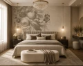 Tapeta kwiaty vintage Wall Art Boudoir Greige