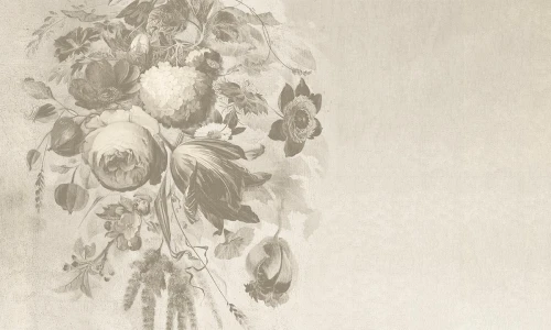 Tapeta kwiaty vintage Wall Art Boudoir Greige