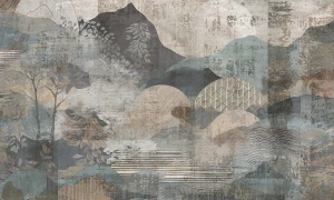 Tapeta abstrakcyjny pejzaż Rustic reverie Rauv The First