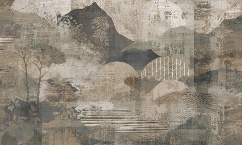 Tapeta abstrakcyjny pejzaż Rustic reverie 2 Rauv The First