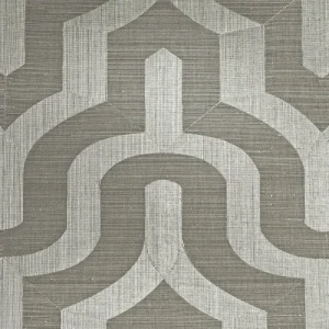 Tapeta geometryczna z abaki Casamance 71940267 Odeon Mogador Argent