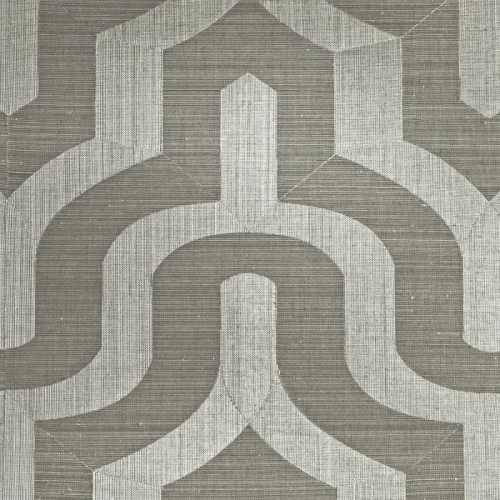 Tapeta geometryczna z abaki Casamance 71940267 Odeon Mogador Argent