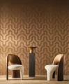Tapeta geometryczna z abaki Casamance 71940484 Odeon Mogador Ambre
