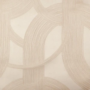 Tapeta tekstylna jak zamsz art deco Casamance 72720055 Odeon Ivoire argent 