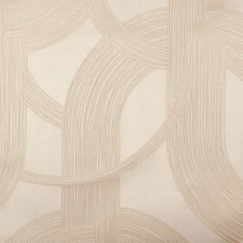 Tapeta tekstylna jak zamsz art deco Casamance 72720055 Odeon Ivoire argent