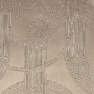 Tapeta tekstylna jak zamsz art deco Casamance 72720144 Odeon Taupe dore