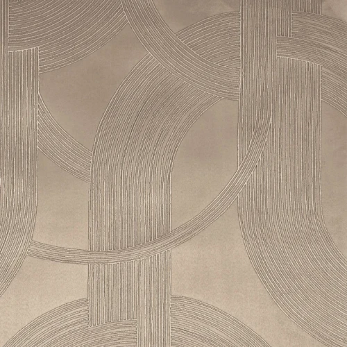Tapeta tekstylna jak zamsz art deco Casamance 72720144 Odeon Taupe dore