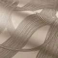 Tapeta tekstylna jak zamsz art deco Casamance 72720144 Odeon Taupe dore