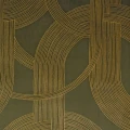 Tapeta tekstylna jak zamsz art deco Casamance 72720488 Odeon Kaki dore