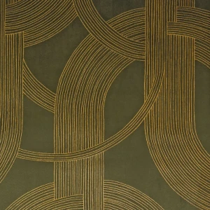 Tapeta tekstylna jak zamsz art deco Casamance 72720488 Odeon Kaki dore